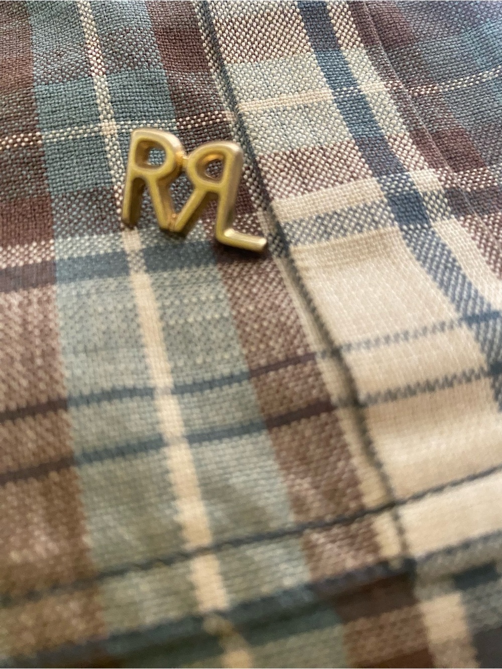 RRL Repaired Plaid Twill Work-shirt XL - Picture 4 of 13